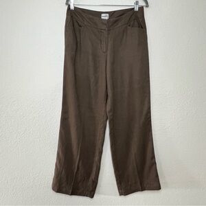Chico's Brown 100%‎ Linen Wide Leg Chino Pants Women’s Size Small - 0.5